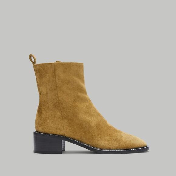 Everlane The City Boot Suede Leather Block Heel Saddle Sand Suede Size 8.5 NWOB - Picture 2 of 11